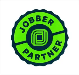 A green and black logo for jobber partner